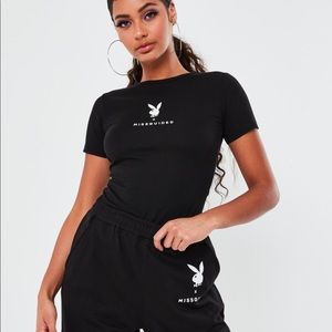 Playboy x missguided collection black top